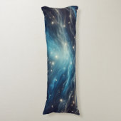 Dreamy Night Sky - Mit Glitzern und Silbernen Wirb Seitenschläferkissen (Vorderseite Vertikal)