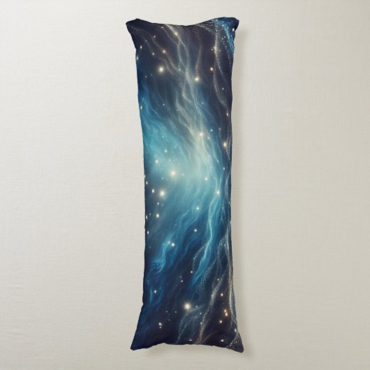 Dreamy Night Sky - Mit Glitzern und Silbernen Wirb Seitenschläferkissen (Vorderseite Vertikal)