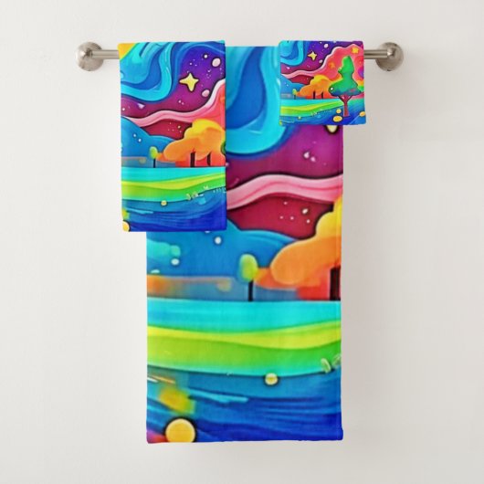 Dreamy Night: Starry Landscape Badhandtuch Set (Insitu)