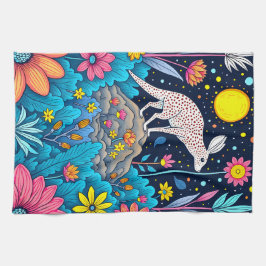 Dreamy Nighttime Forest Geschirrtuch