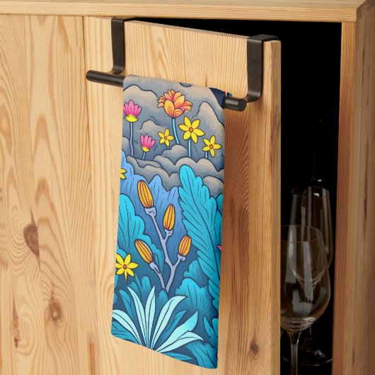 Dreamy Nighttime Forest Geschirrtuch (Drittel gefaltet)