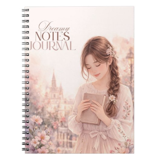 Dreamy Notes Journal – floral giral notebook Notizblock (Vorderseite)