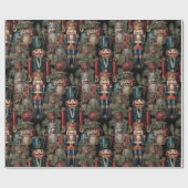 Dreamy Nutcracker Christmas Deep Blue Geschenkpapier (Flach)