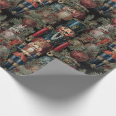Dreamy Nutcracker Christmas Deep Blue Geschenkpapier (Ecke)