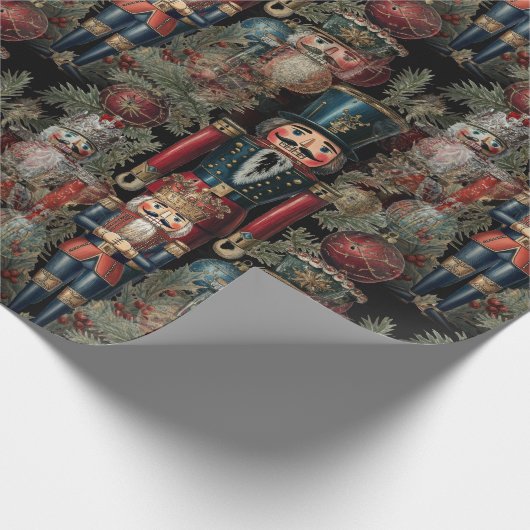 Dreamy Nutcracker Christmas Deep Blue Geschenkpapier (Ecke)