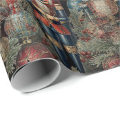 Dreamy Nutcracker Christmas Deep Blue Geschenkpapier (Rolleneckpunkt)