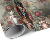 Dreamy Nutcracker Weihnachtsfest in Gold Geschenkpapier (Rolleneckpunkt)