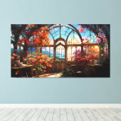 Dreamy Observatory überwuchert mit Blume Leinwanddruck (Insitu (Holzboden))