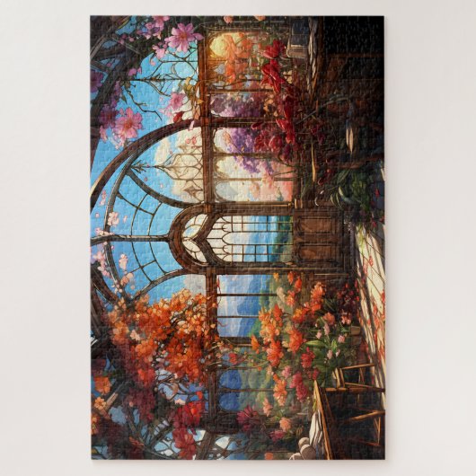 Dreamy Observatory überwuchert mit Blume Puzzle (Vertikal)