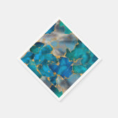 Dreamy Ocean Blue und Gold Serviette (Ecke)