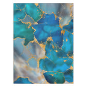 Dreamy Ocean Blue und Gold Tischdecke (Vorderseite)