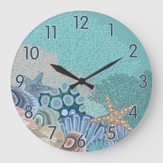 Dreamy Ocean Große Wanduhr (Vorderseite)