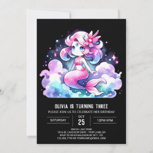 Dreamy Ocean Mermaid Birthday Einladung