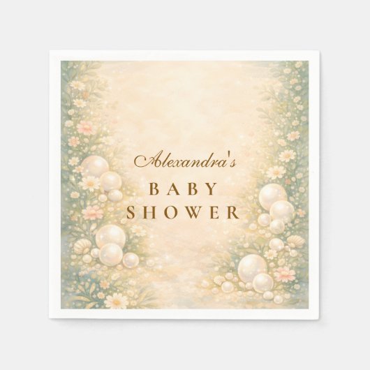 Dreamy Ocean Pearl Nursery Baby Shower Serviette (Vorderseite)