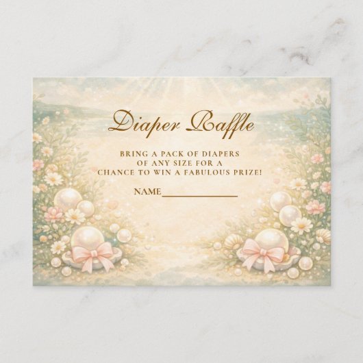 Dreamy Ocean Pearl Nursery Diapper Raffle Begleitkarte (Vorderseite)