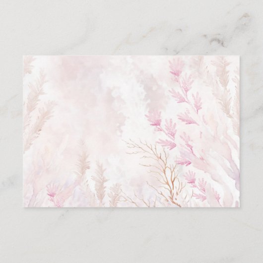 Dreamy Ocean Under Sea Baby Diaper Raffle Begleitkarte (Rückseite)