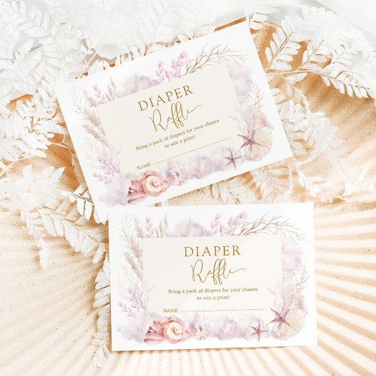 Dreamy Ocean Under Sea Baby Diaper Raffle Begleitkarte