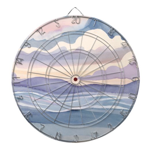 Dreamy Ocean Waves | Watercolor Dartscheibe (vorne)