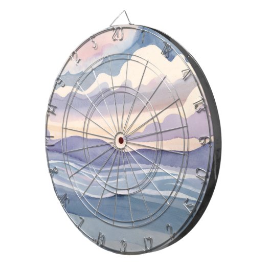 Dreamy Ocean Waves | Watercolor Dartscheibe (Vorderseite rechts)