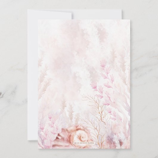 Dreamy Ocean Wedding Tropical Pastel Corals Beach Einladung (Rückseite)