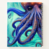 Dreamy Octopus Blue Ocean Wave Pop Art Notizblock (Rückseite)