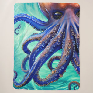 Dreamy Octopus Blue Ocean Wave Pop Art Sherpadecke