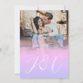 Dreamy Ombre Butterfly Foto Overlay Wedding Einladung (Rückseite)