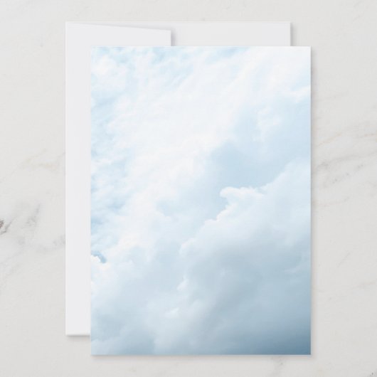 Dreamy on Cloud 9 Babydusche Einladung (Rückseite)