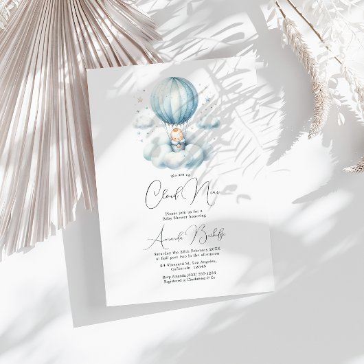Dreamy on Cloud 9 Babydusche Einladung