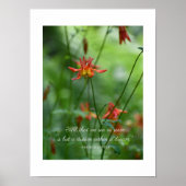 Dreamy Orange Blume mit Edgar Allen Poe Quote Poster (Vorne)