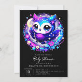 Dreamy Owl Baby Dusche Einladung (Vorderseite)