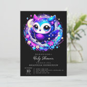Dreamy Owl Baby Dusche Einladung (Stehend Vorderseite)