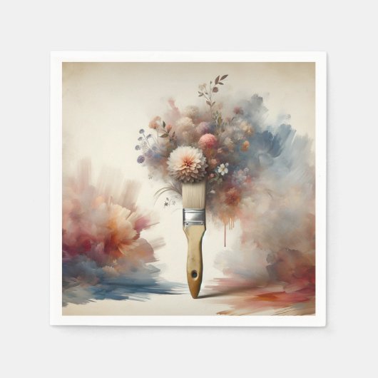 Dreamy Paintbrush Blume Bunch Serviette (Vorderseite)