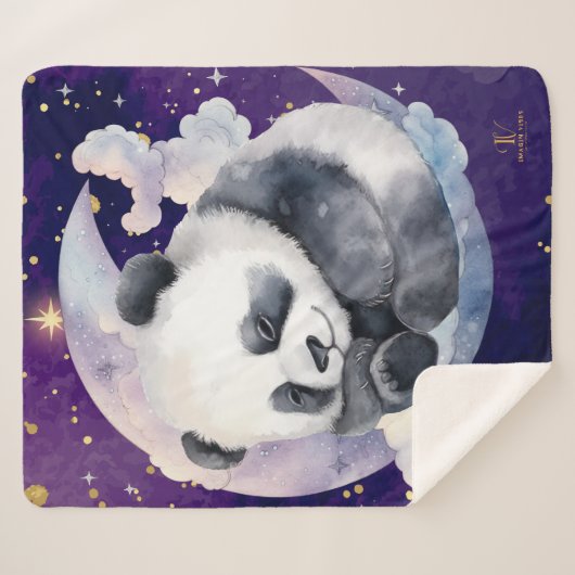 Dreamy Panda auf dem Mond Sherpadecke (Vorderseite (Horizontal))