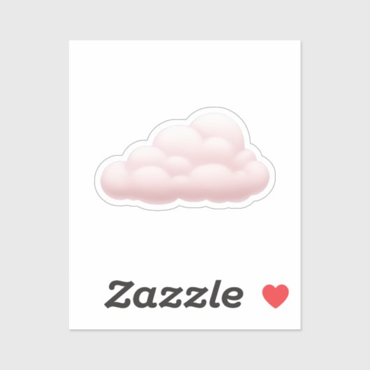 Dreamy Pastel Ästhetisch Soft Pink Cloud Emoji Art Aufkleber (Blatt)
