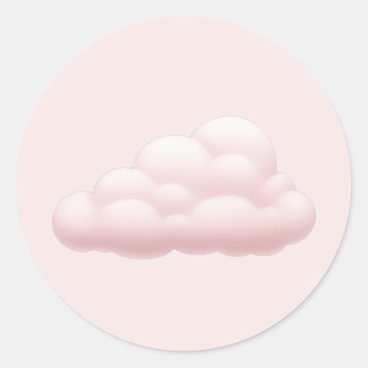 Dreamy Pastel Ästhetisch Soft Pink Cloud Emoji Art Runder Aufkleber (Vorderseite)