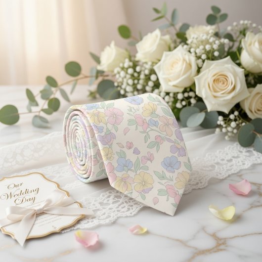 Dreamy Pastel Blossom Krawatte
