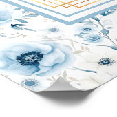 Dreamy Pastel Blue Gold Aquarelltafel Poster (Ecke)