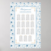 Dreamy Pastel Blue Gold Aquarelltafel Poster (Vorne)
