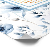 Dreamy Pastel Blue Gold Aquarelltafel Poster (Ecke)