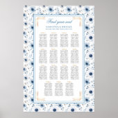 Dreamy Pastel Blue Gold Aquarelltafel Poster (Vorne)