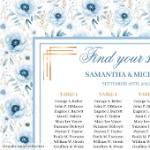 Dreamy Pastel Blue Gold Aquarelltafel Poster