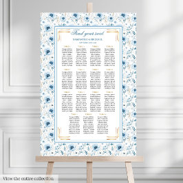 Dreamy Pastel Blue Gold Aquarelltafel Poster
