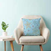 "Dreamy Pastel Blue Star Pattern Throw Kissen (Stuhl )