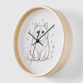 Dreamy Pastel Cat Wall Clock | Aesthetic 10" Round Uhr (Winkel)