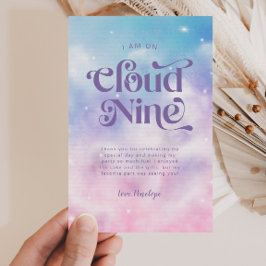 Dreamy Pastel Cloud Nine 9. Geburtstagsparty Dankeskarte