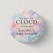 Dreamy Pastel Cloud Nine Baby Dusche Button (Vorderseite)
