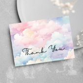 Dreamy Pastel Cloud Nine Baby Dusche Dankeskarte