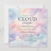Dreamy Pastel Cloud Nine Baby Dusche Einladung (Vorderseite)