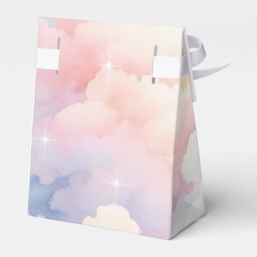 Dreamy Pastel Cloud Nine Baby Dusche Geschenkschachtel (Rückseite)